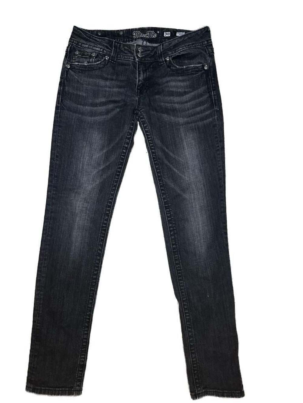 Miss Me JP5082S-4 Black Angel Wing Embellished Skinny Jeans